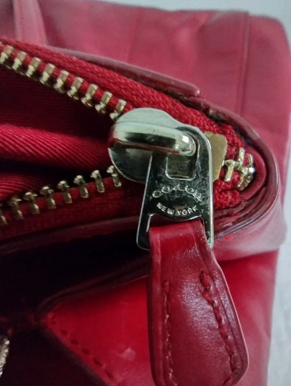 Vintage Y2K Coach Red Leather Christie Carryall Satchel Tote Bag Coquette Chic